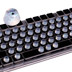 Raised Button keyboard stickers for long nails, glittery keycaps for smoother typing.