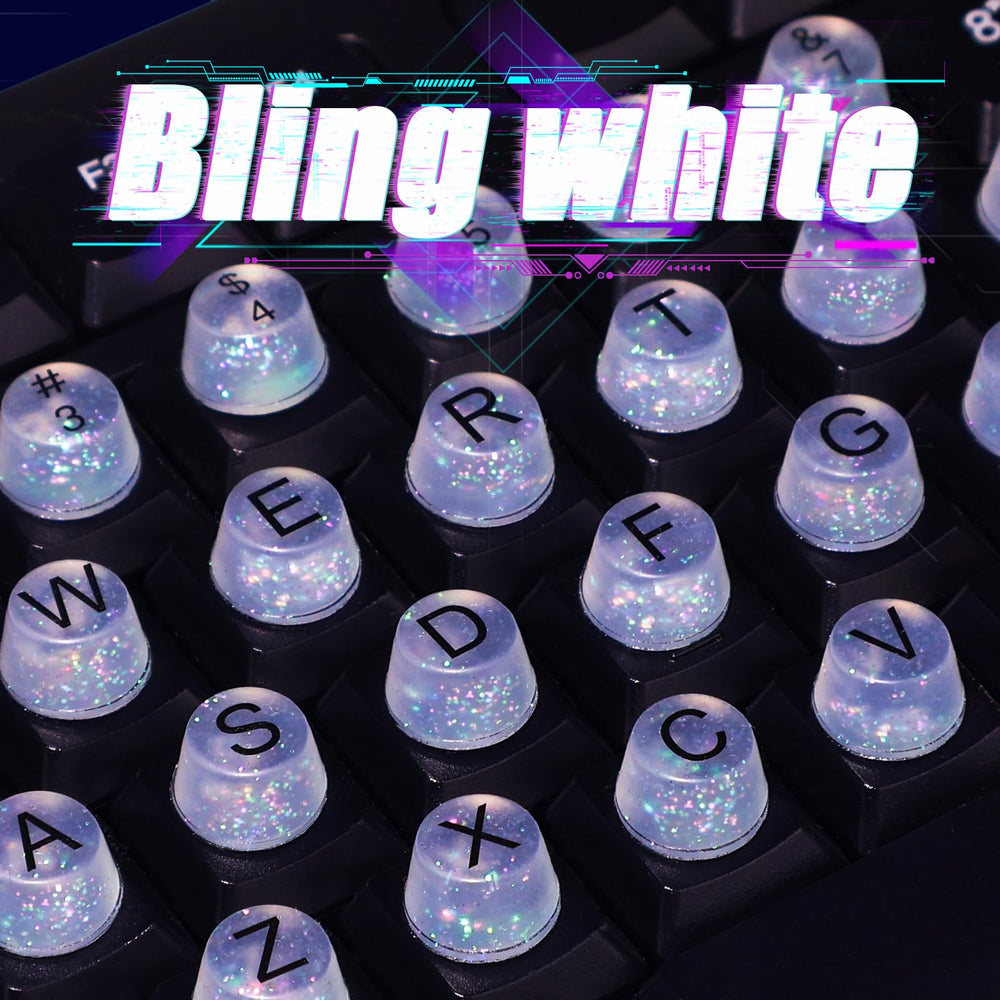 Raised Button silicone keycaps with micro-frosted texture improve fingertip grip.