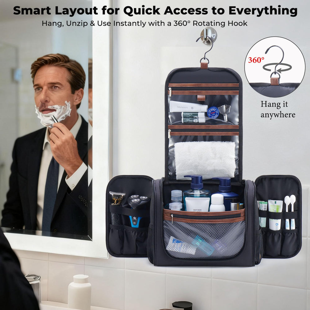 Ralnitote bag with 360° hook, ready for travel and hanging