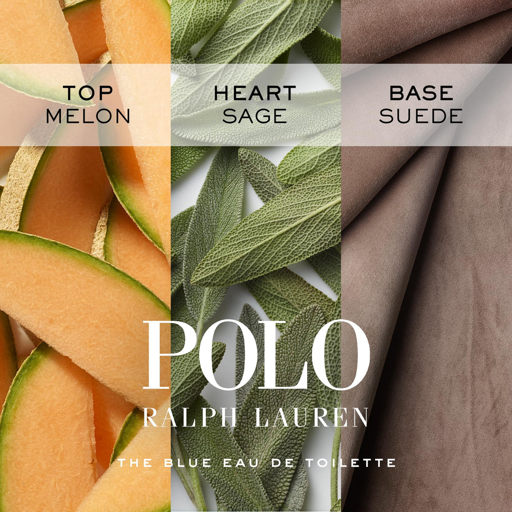 Ralph Lauren Polo Blue fragrance splash suggesting a crisp, refreshing mood