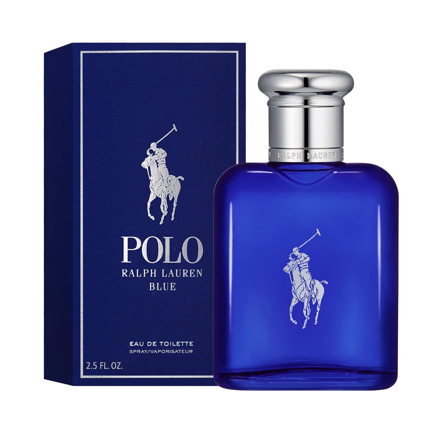Ralph Lauren Polo Blue man applying fragrance to the wrist