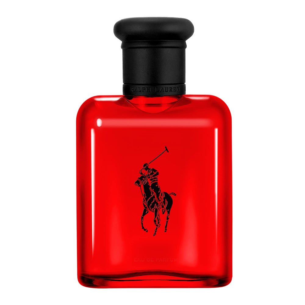 Polo Red bottle front view shows bold sporty sophistication.