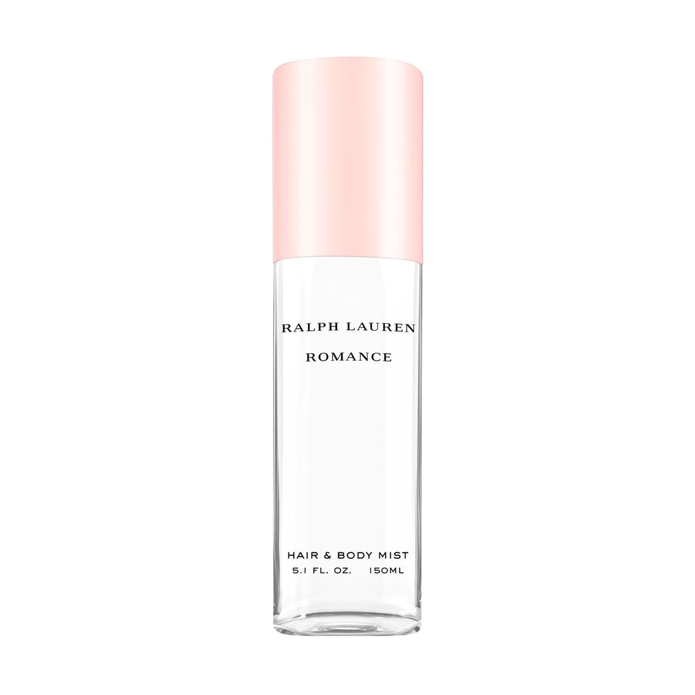 Ralph Lauren Romance hair mist on pulse points for long-lasting floral aroma.