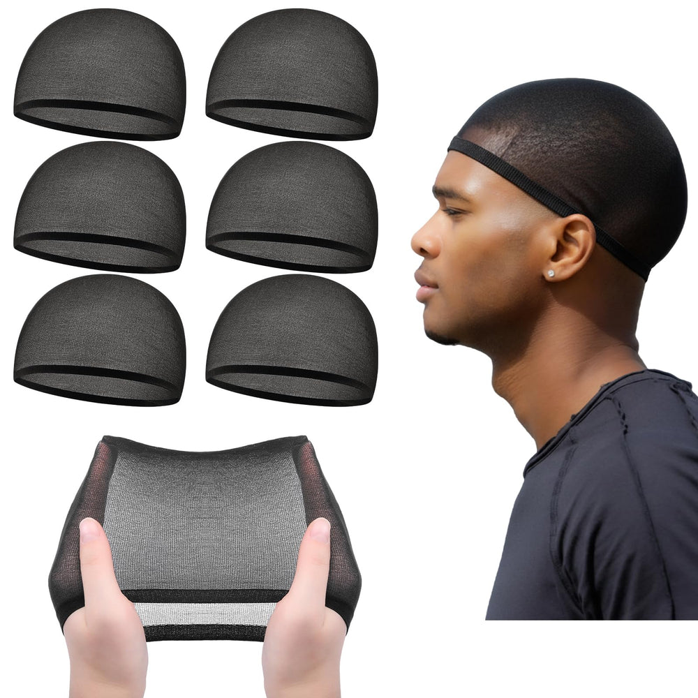 Ramede stocking wave cap six-pack in black, comfortable fit for most adults.