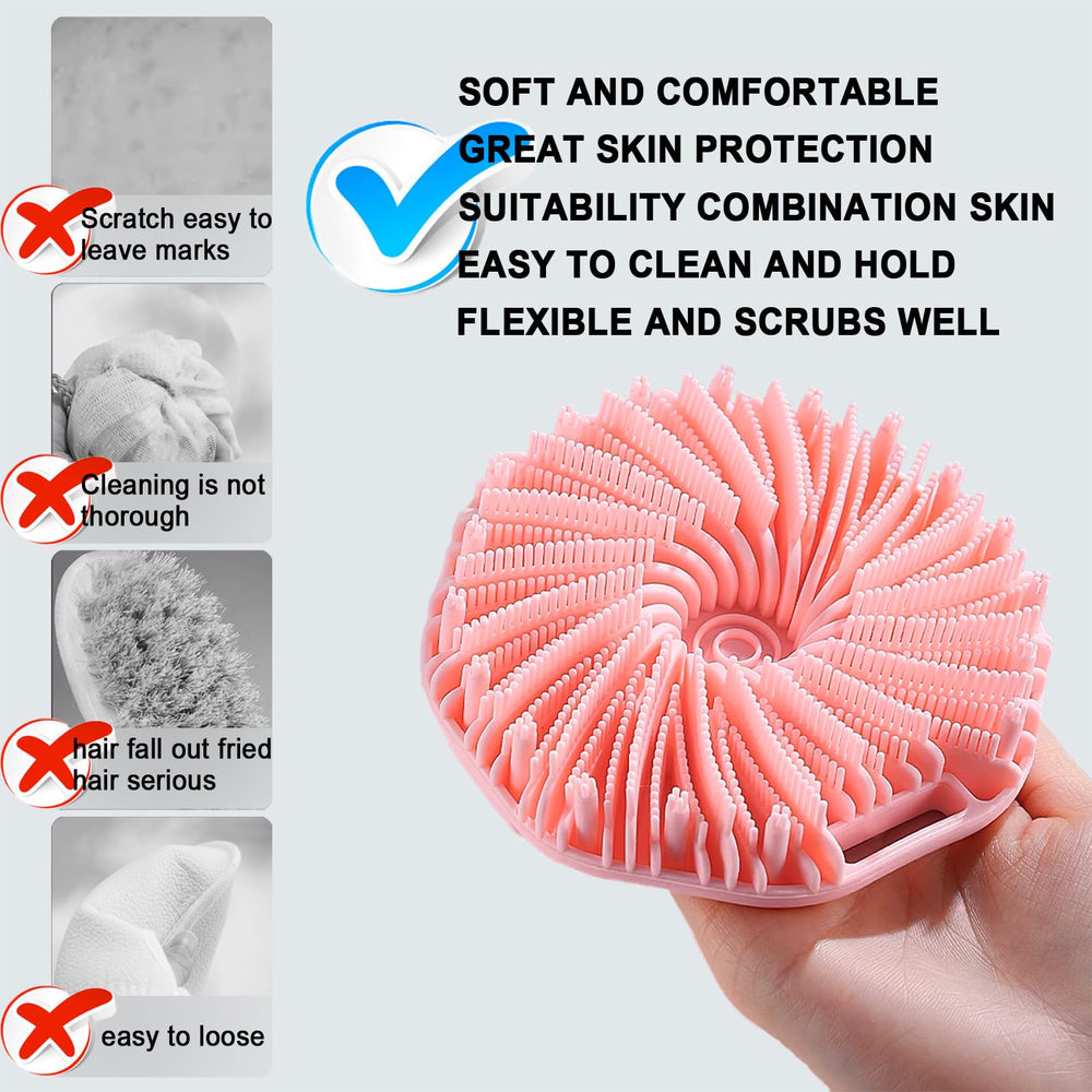 RamPula ergonomic non-slip grip scrubber for secure shower use