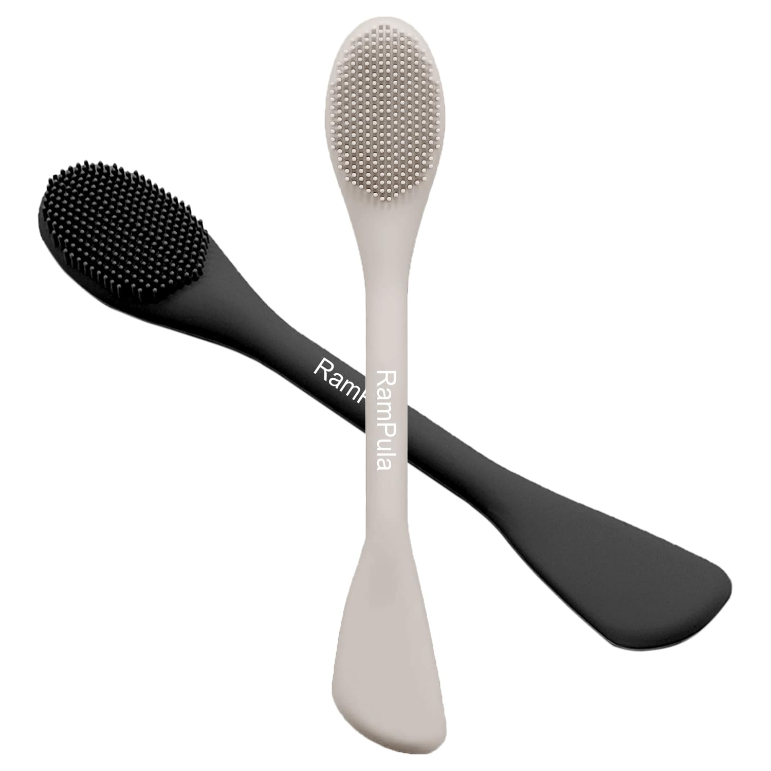 RamPula face mask brush dual-ended silicone spatula for even application.