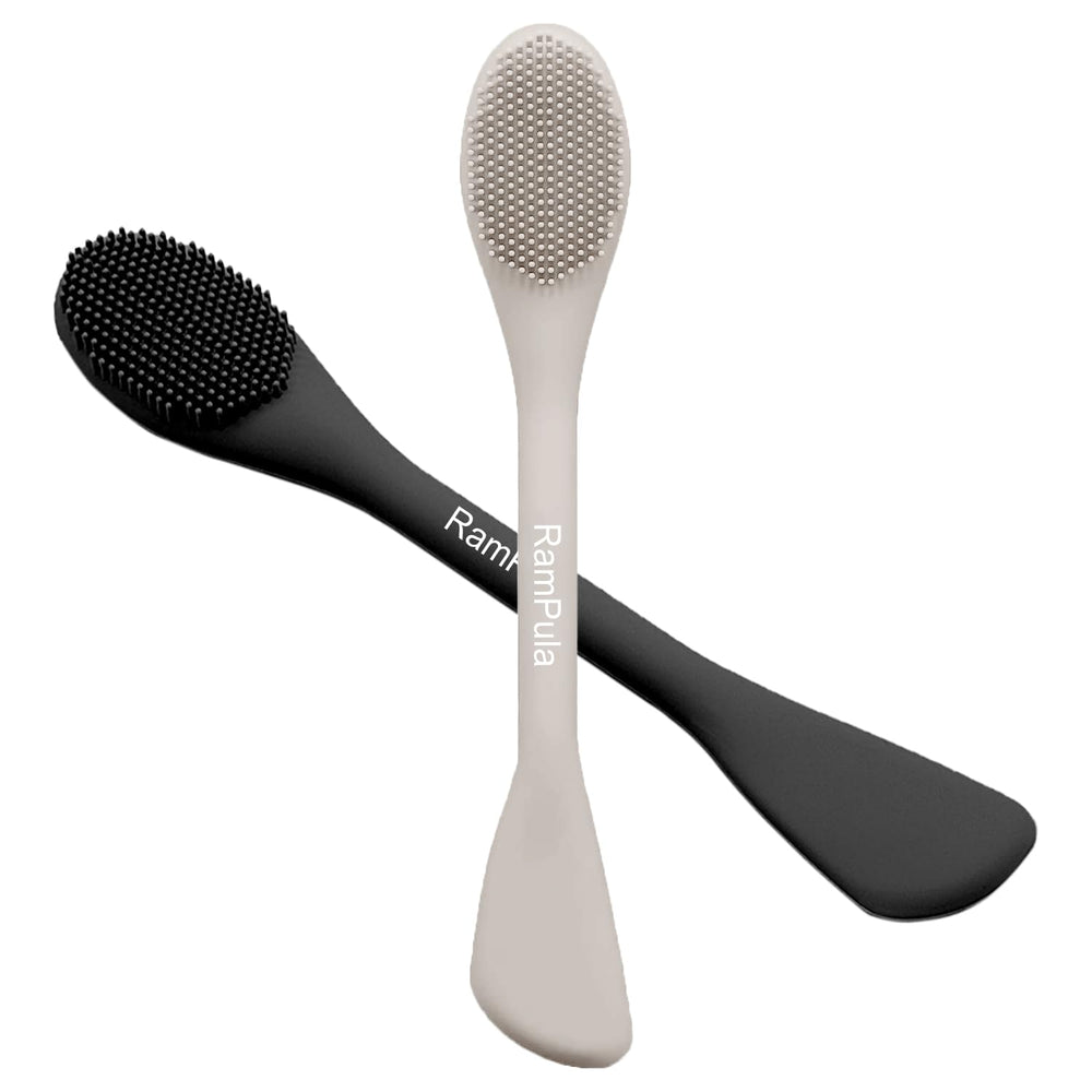 RamPula face mask brush dual-ended silicone spatula for even application.