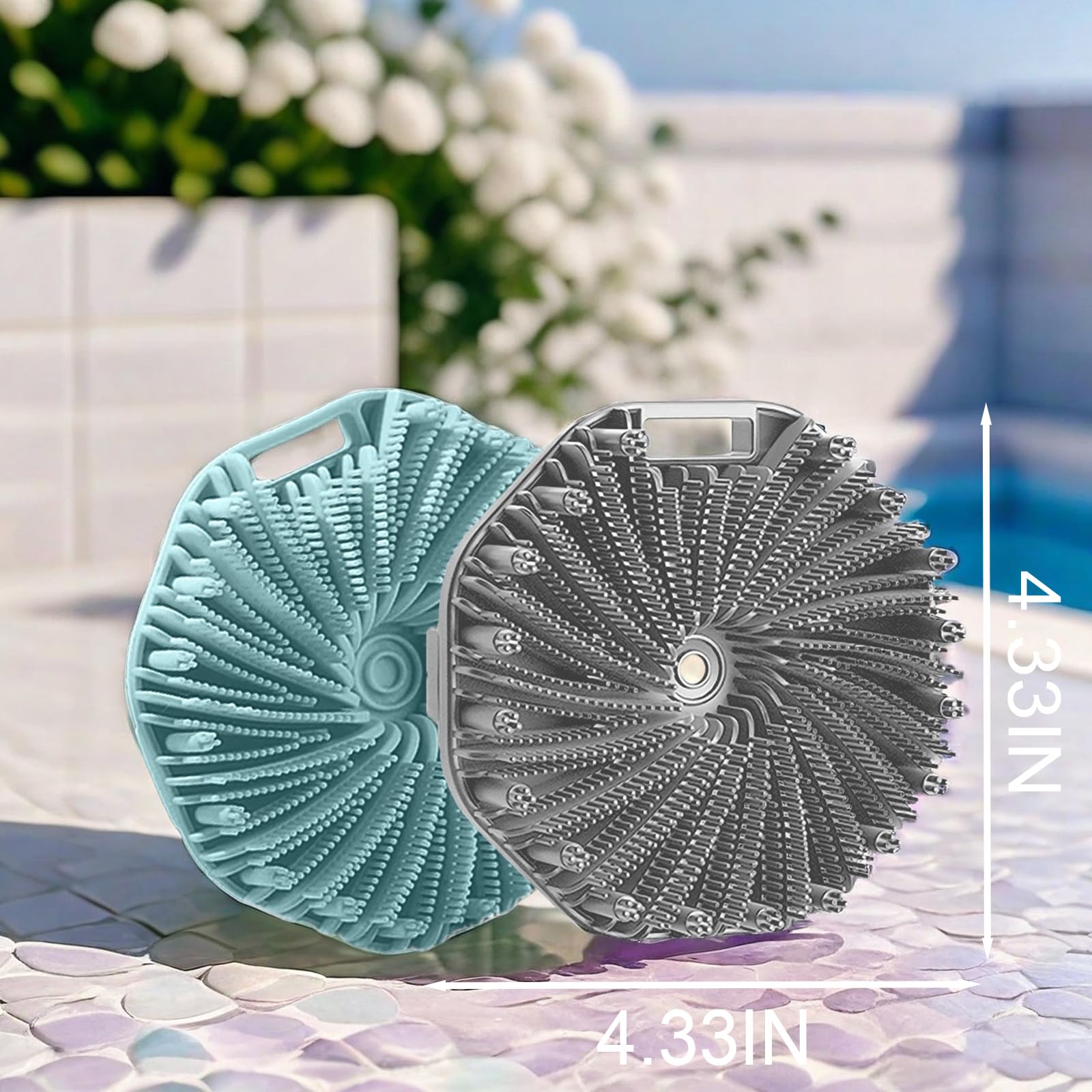 RamPula shower brush with non slip grip for safe comfortable exfoliation and quick drying storage
