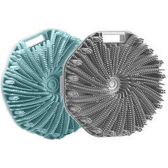 RamPula silicone body scrubber with ergonomic strap promotes secure grip and spa like cleanse