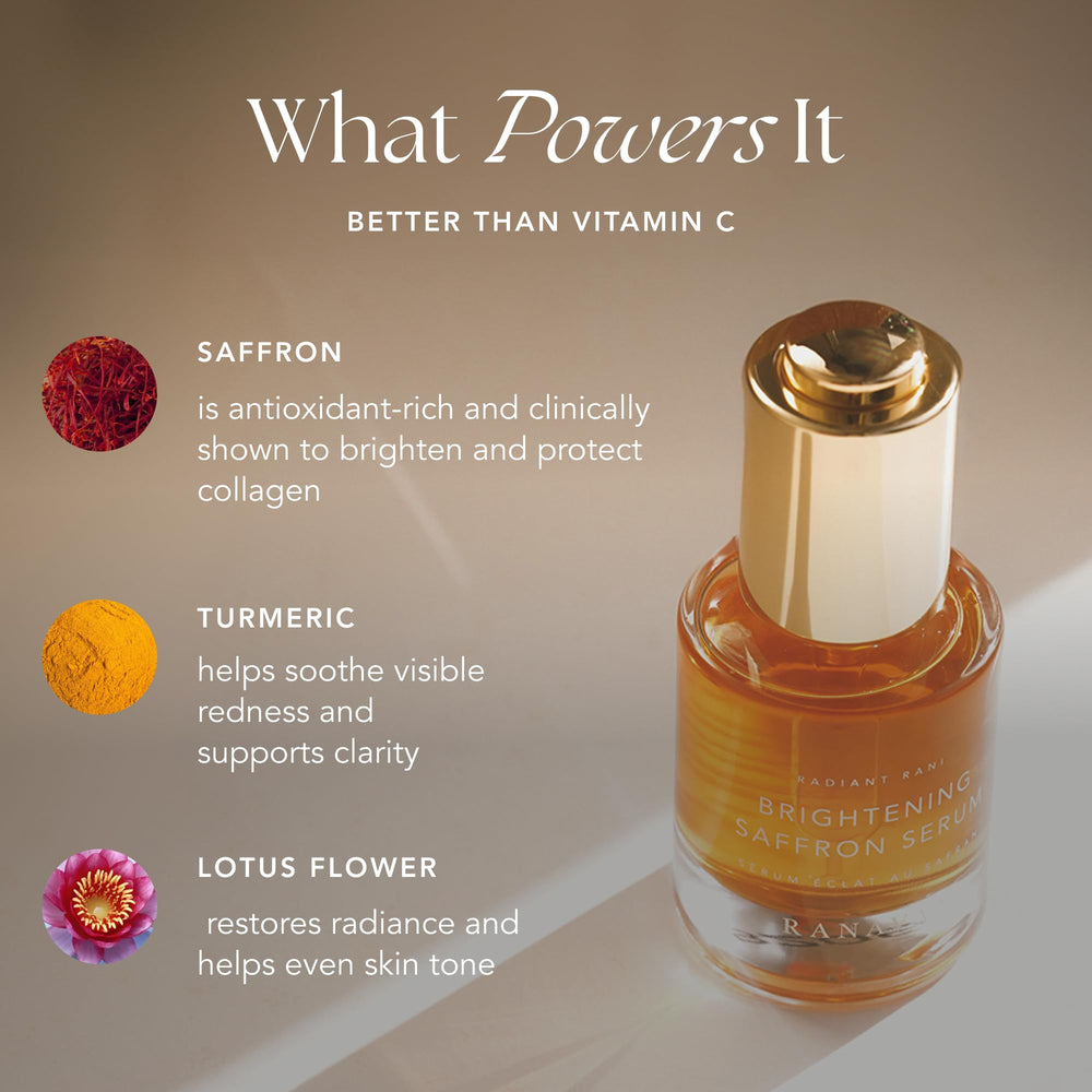 Ranavat saffron ingredients closeup highlights antioxidant-rich benefits for brighter tone.
