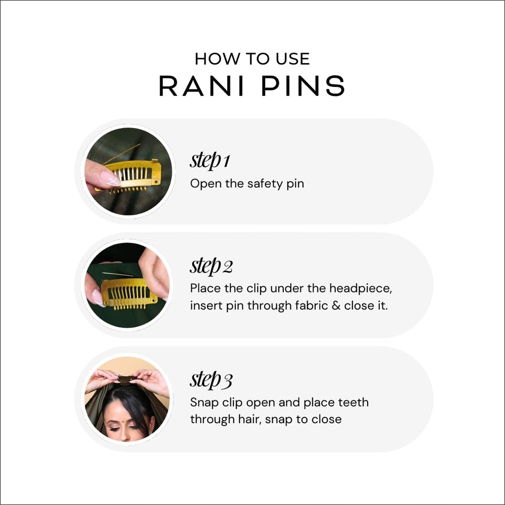 Rani Pins Premium clip hiyab negro facilita fijación firme y cómoda