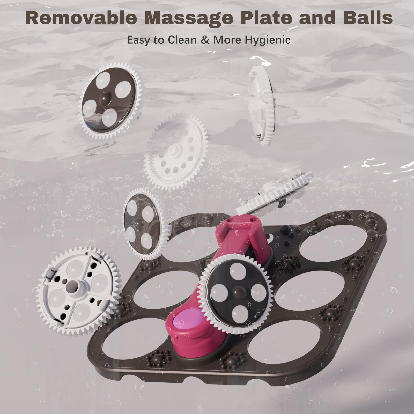 Ranjova bubble therapy jet delivers gentle effervescence for soothing foot relaxation.