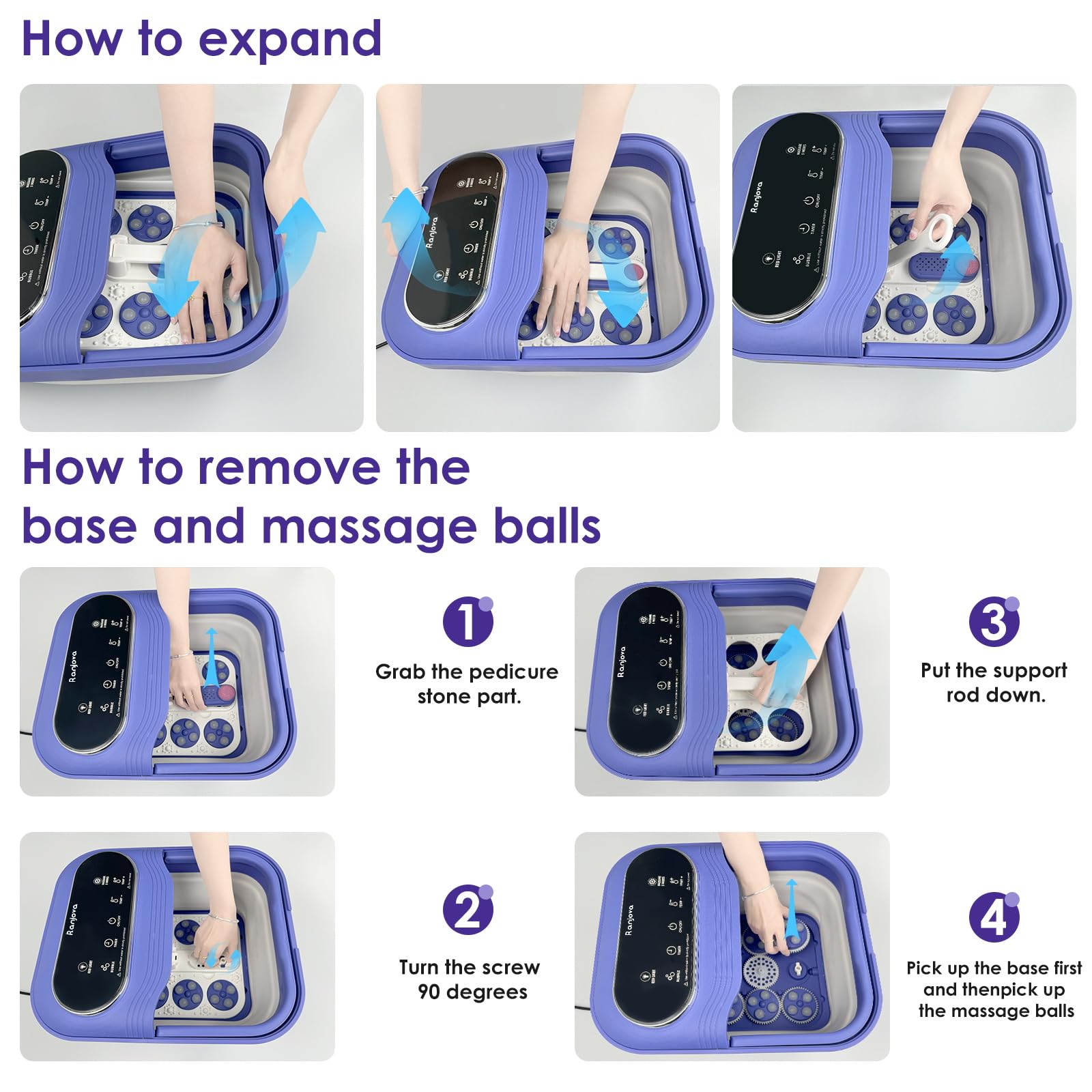 Ranjova Foot Spa foldable storage in compact setup