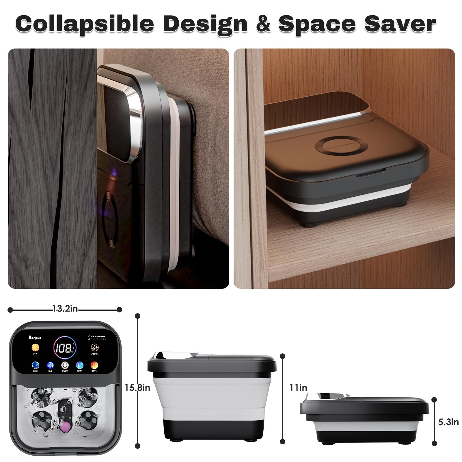 Ranjova foot spa removable massage plates simplify cleaning