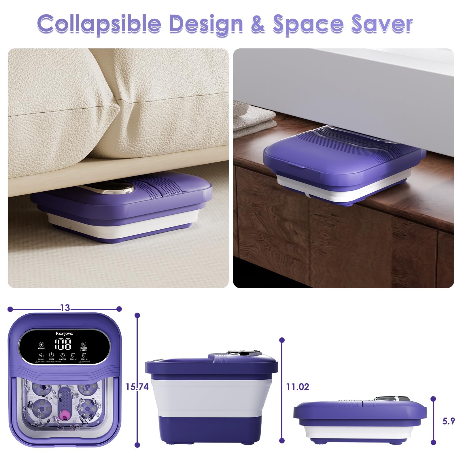 Ranjova Foot Spa large touch screen for simple control