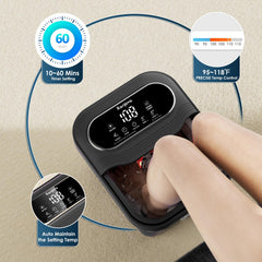 Ranjova foot spa shows precise temperature control for a comfortable soak.