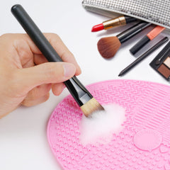 Ranphykx brush cleaner mat back suction cup keeps hands free.