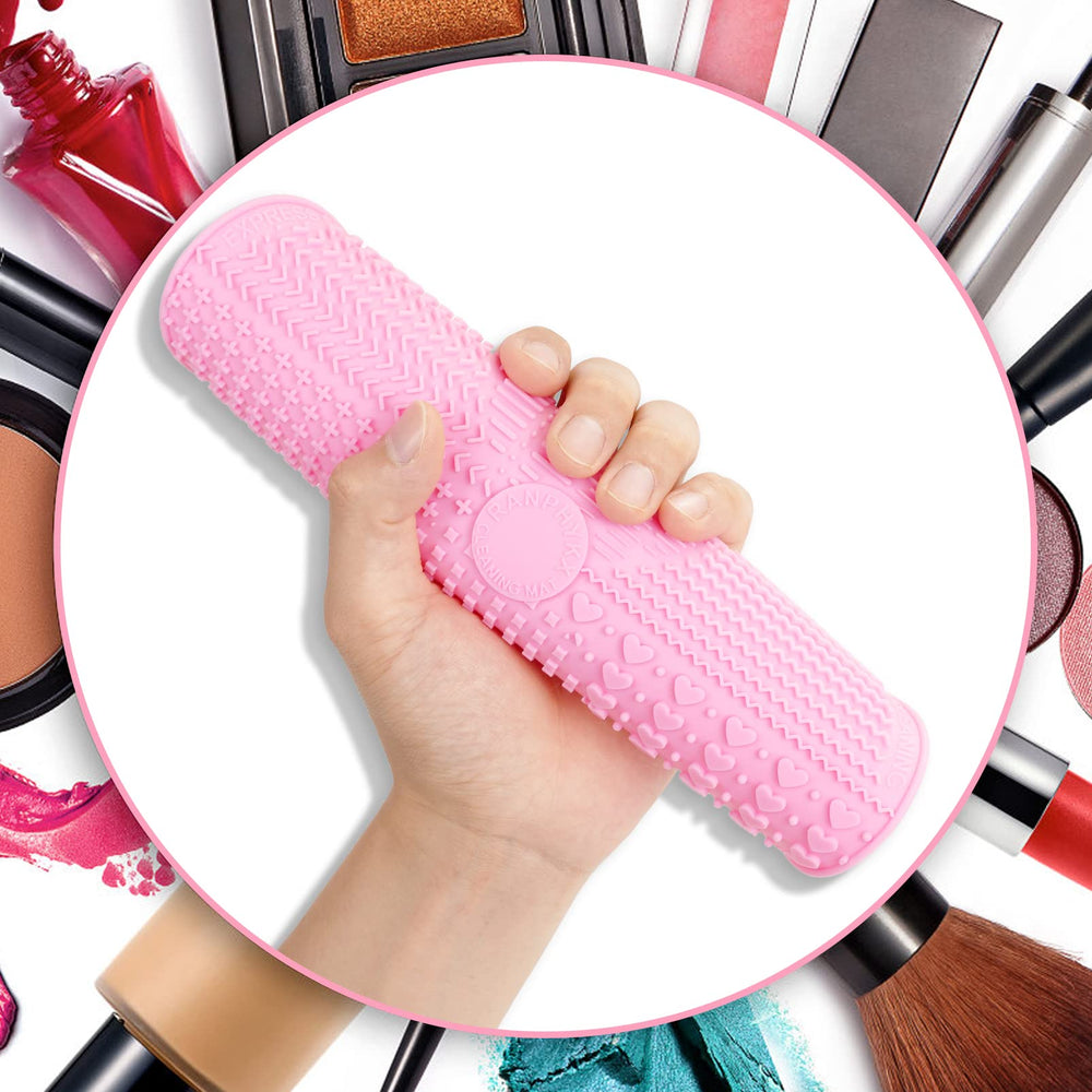 Ranphykx pink cleaning pad with dotted surface for better grip while cleaning.