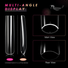 Ranrose full-cover clear nail tips with smooth surface for art