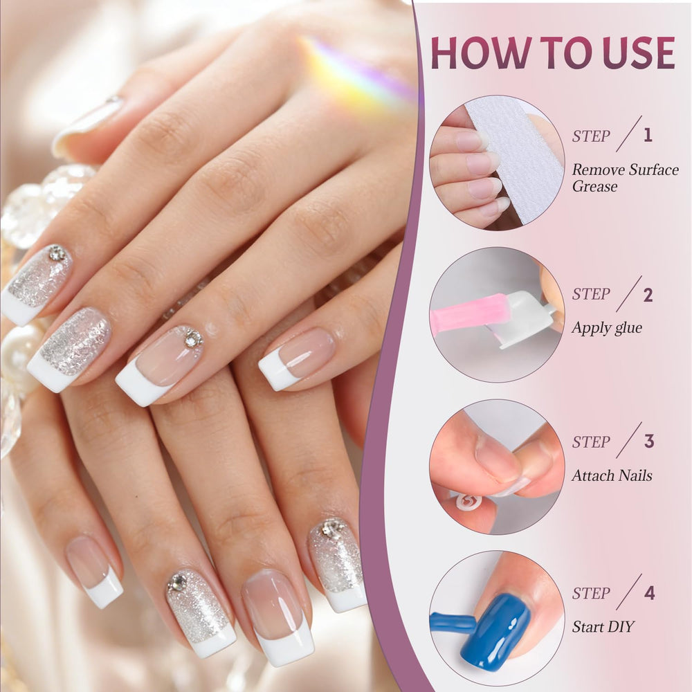 Ranrose half-cover nails application easy highlight in box set.