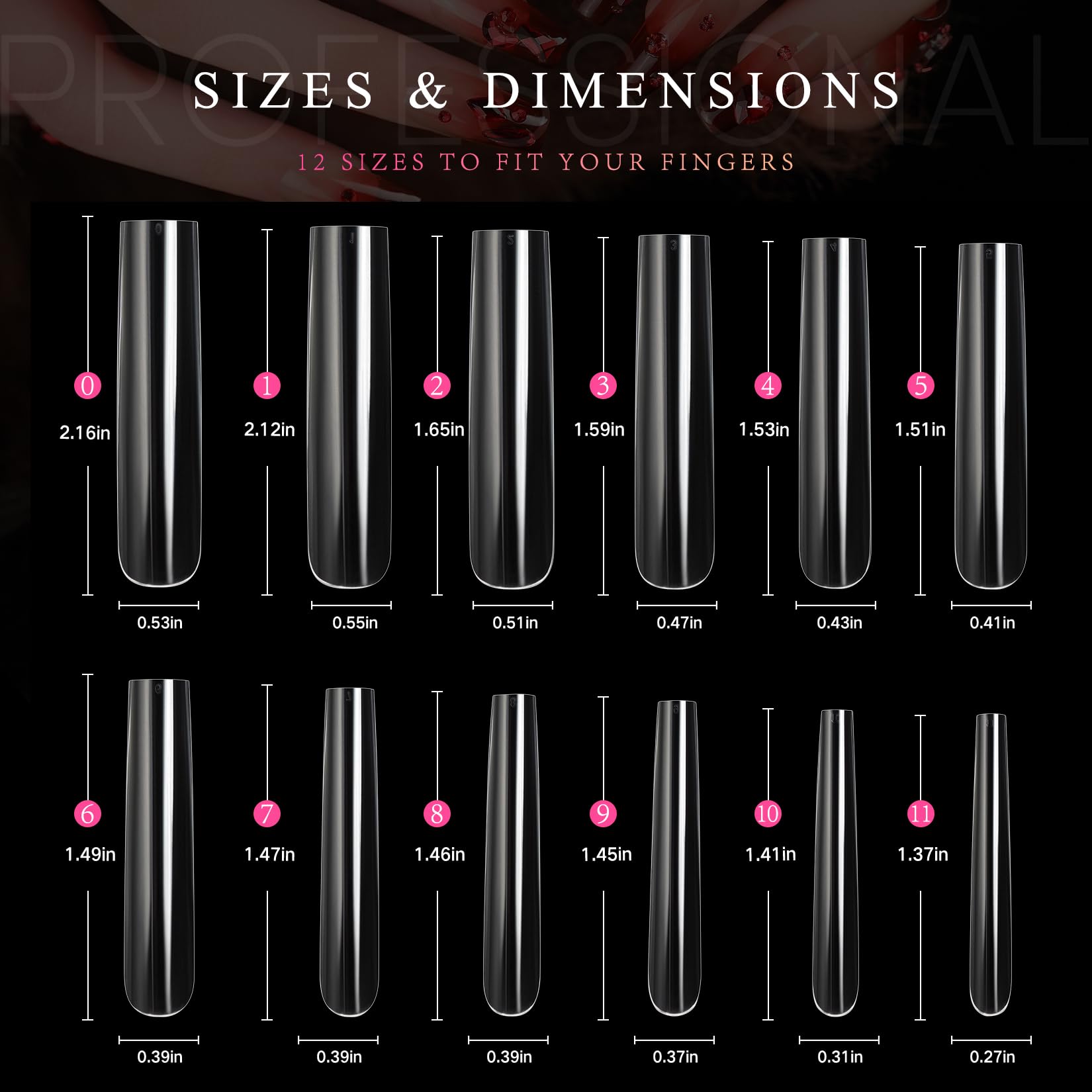 Ranrose long straight square tips ideal for dramatic looks