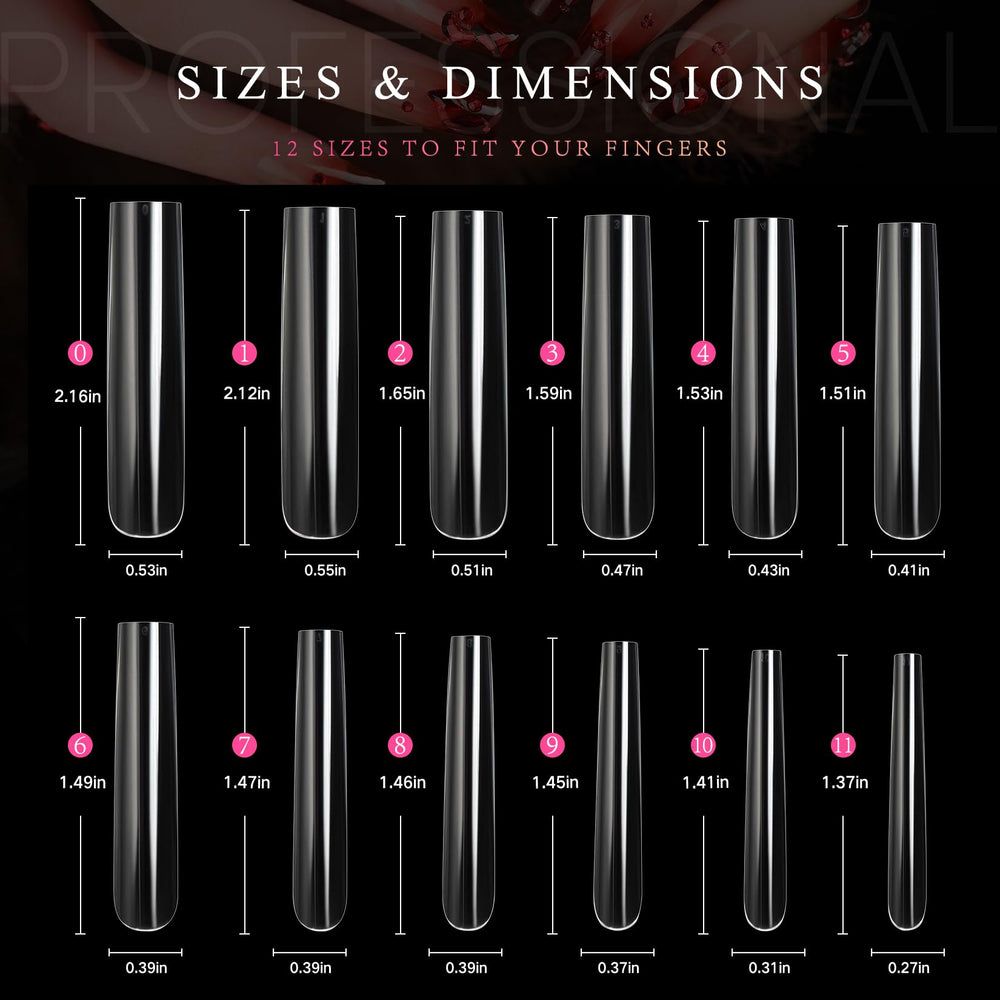 Ranrose long straight square tips ideal for dramatic looks