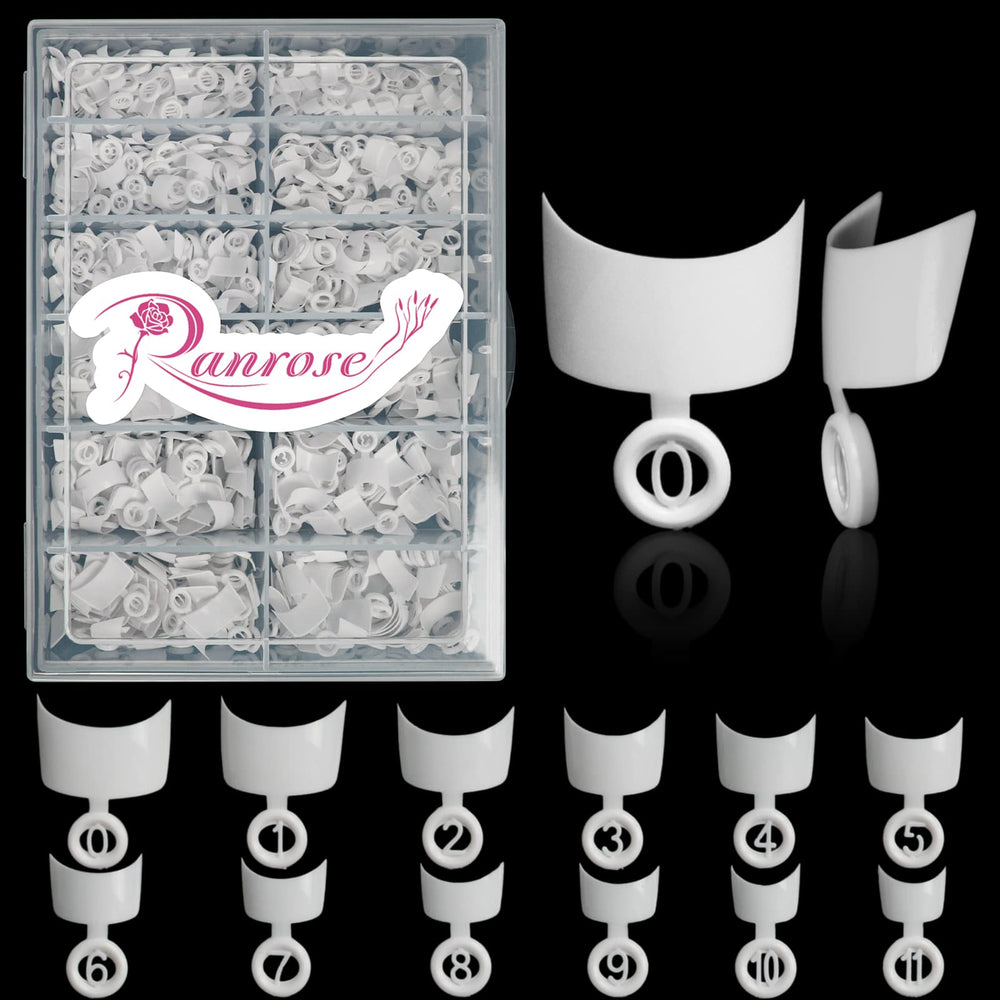 Ranrose short French half-cover nails with white tips for natural everyday look.