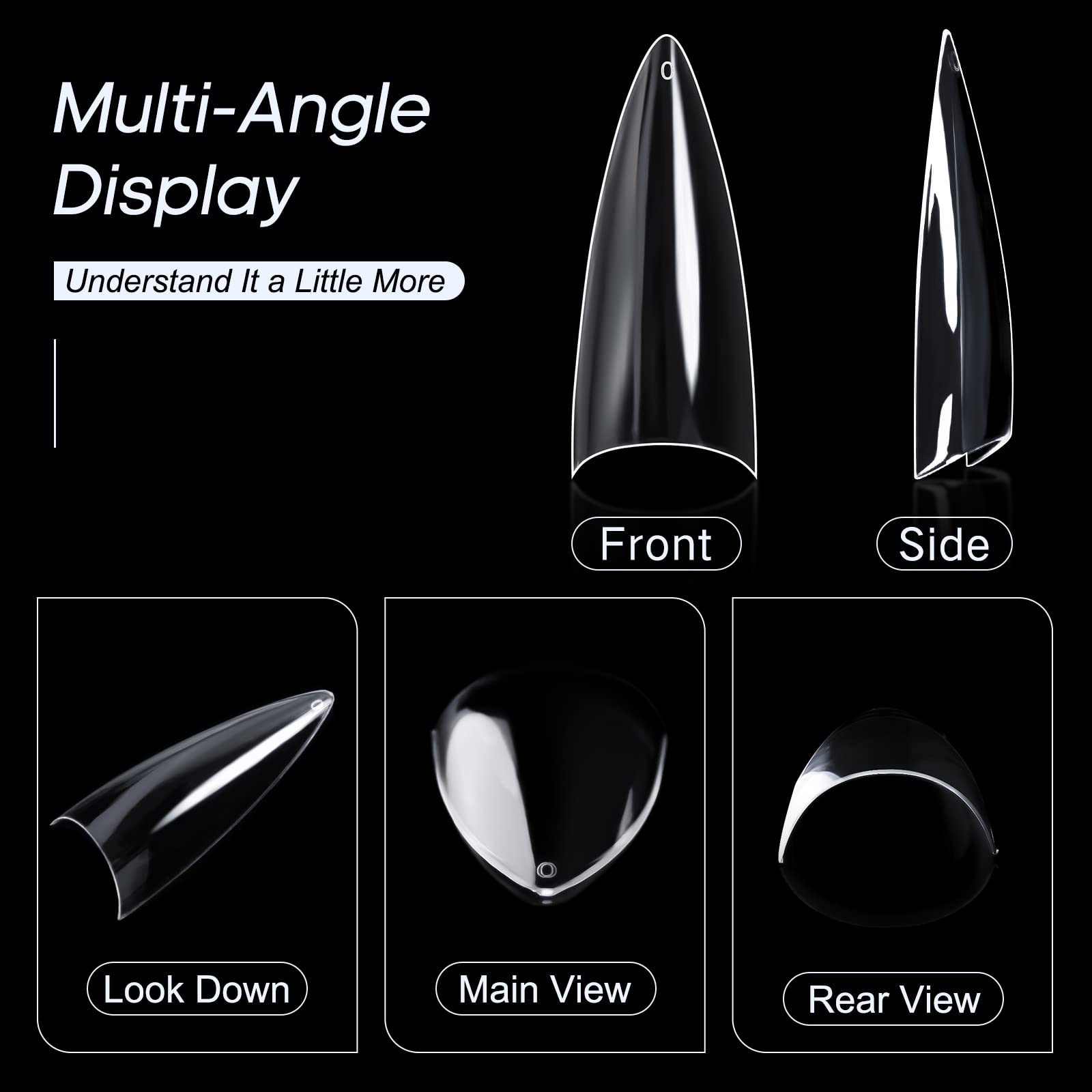Ranrose stiletto-shape-design creates a sharp claw look with easy shaping.