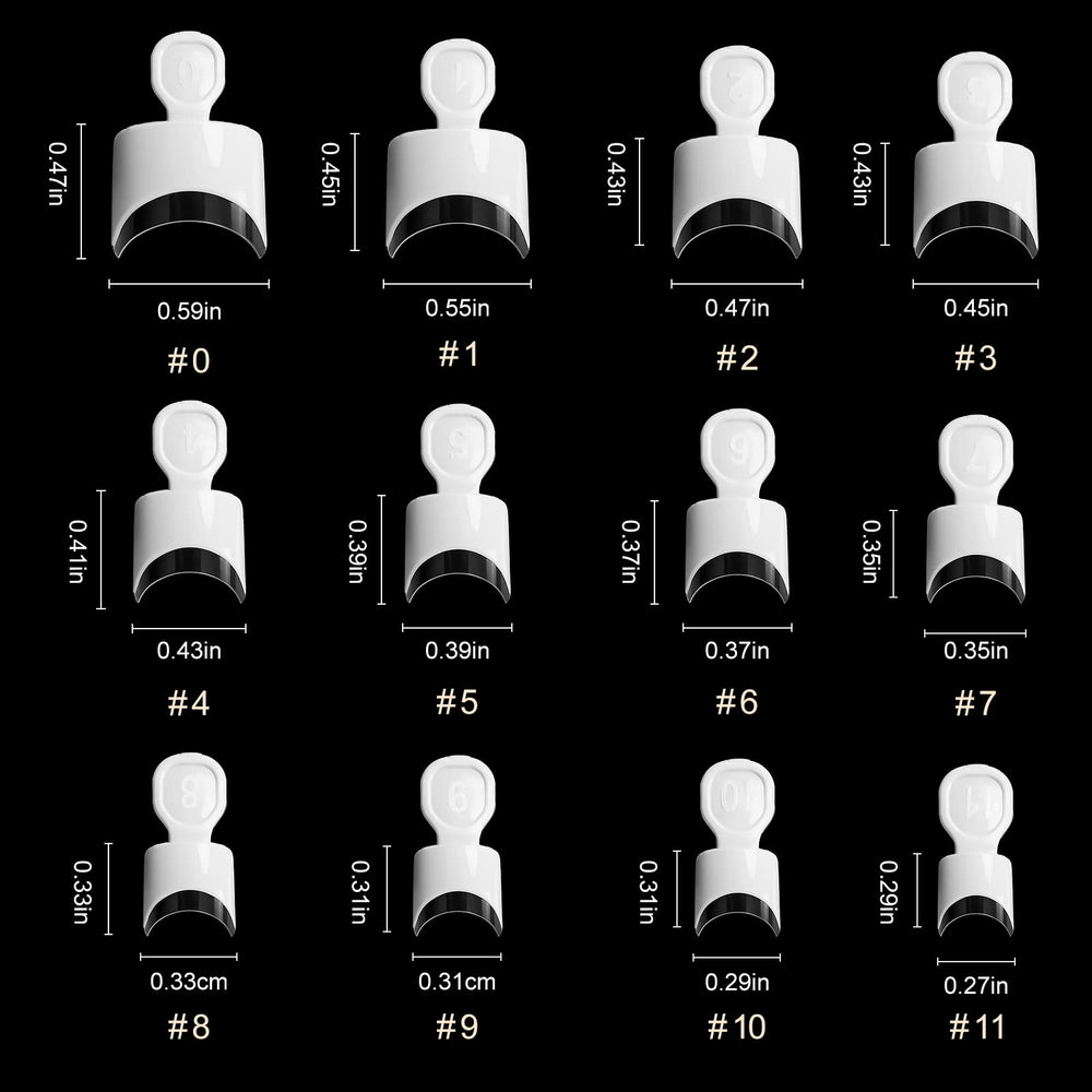 Ranrose twelve sizes short-square nail tips provide precise fitting for many nails.