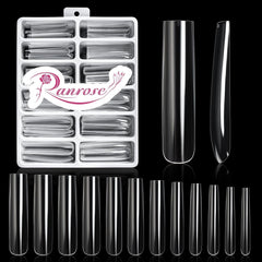 Ranrose XXXL clear long square nail tips for quick DIY extensions