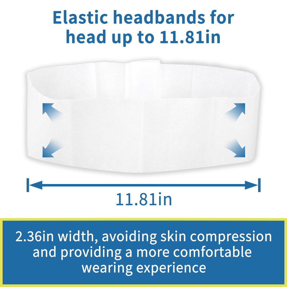 RAQEHO elastic soft nonwoven headband fits securely for comfortable skincare