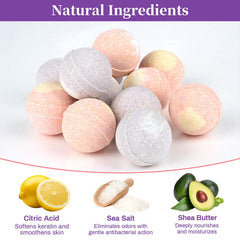 RAQEHO bombas-pies-exfoliacion-sal-marina: gránulos suaves eliminan piel áspera.