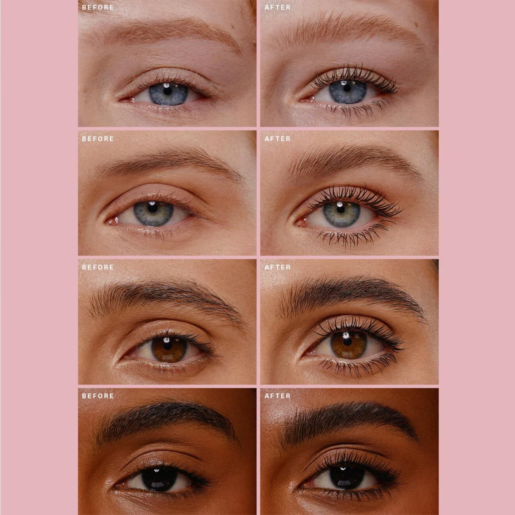 Rare Beauty mascara brush close-up emphasizing precise volume control.