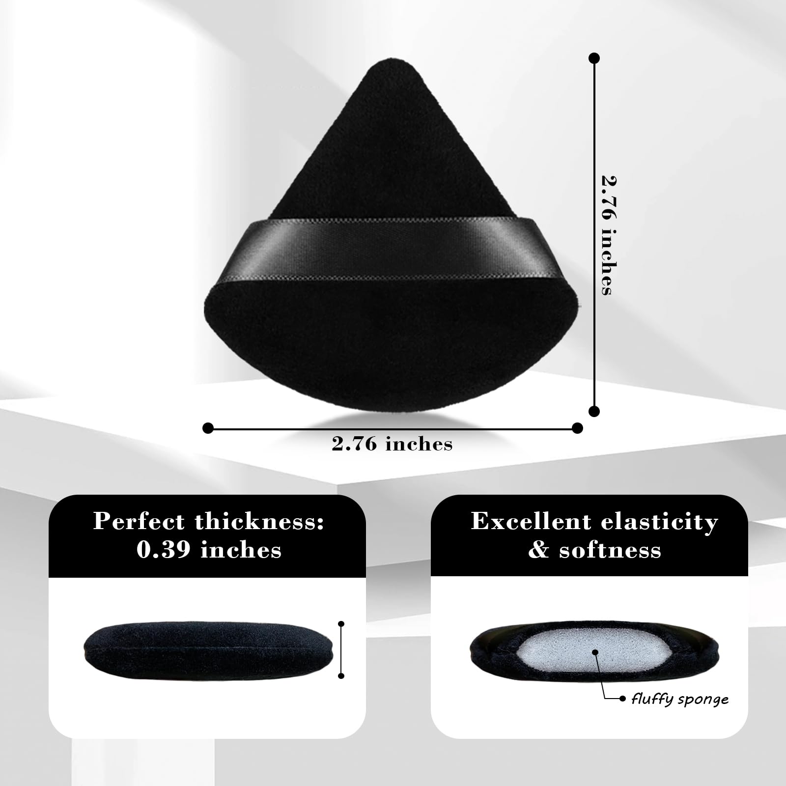rareius triangular puff circle side designed for precise placement on cheeks and forehead