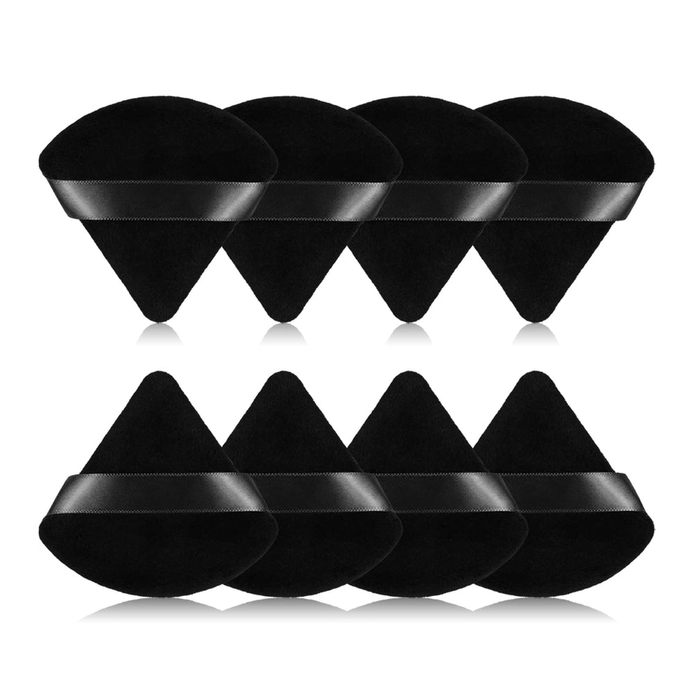 rareius triangular powder puff front view shows velvet texture for a smooth foundation finish