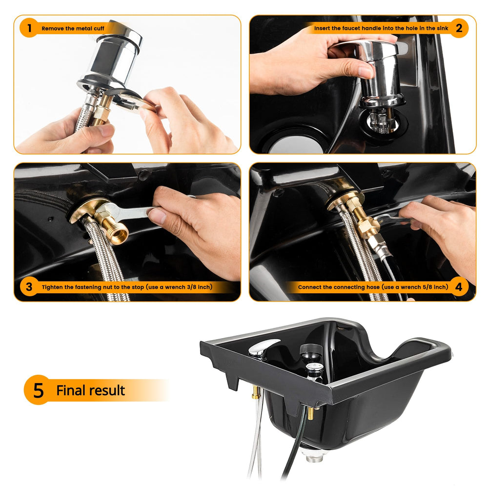 RARELEMON beauty salon spray hose in chrome supports flexible reach for thorough cleansing.