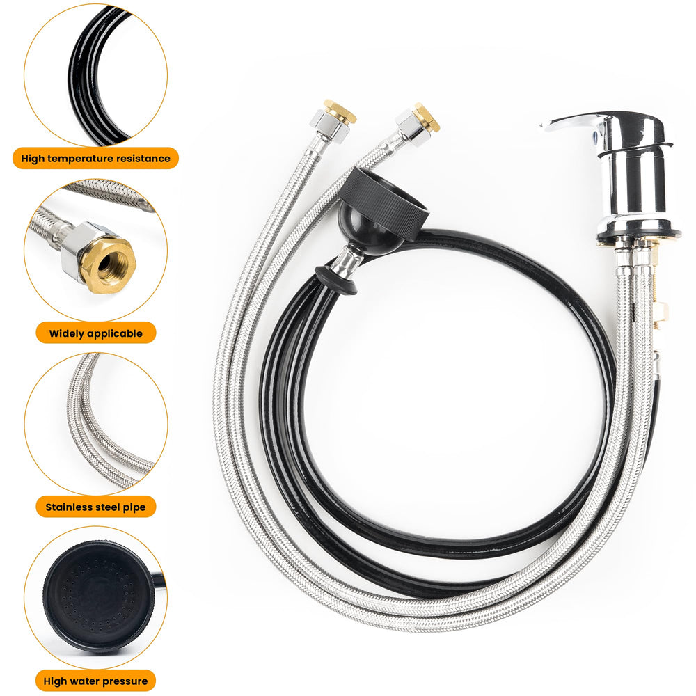 RARELEMON chrome kit fits standard sinks for quick, clean installation.