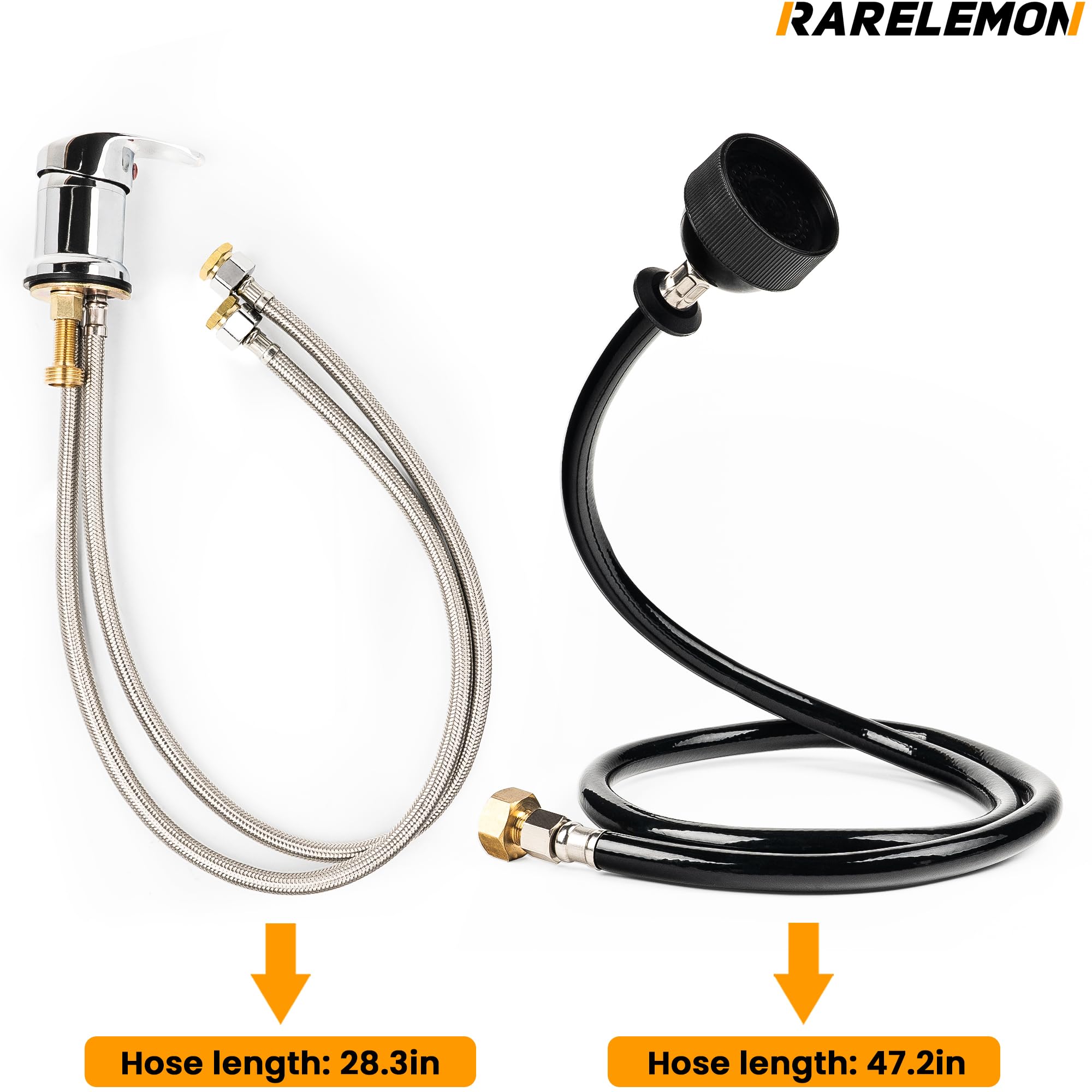 RARELEMON ergonomic faucet handle improves comfort during long washing sessions.