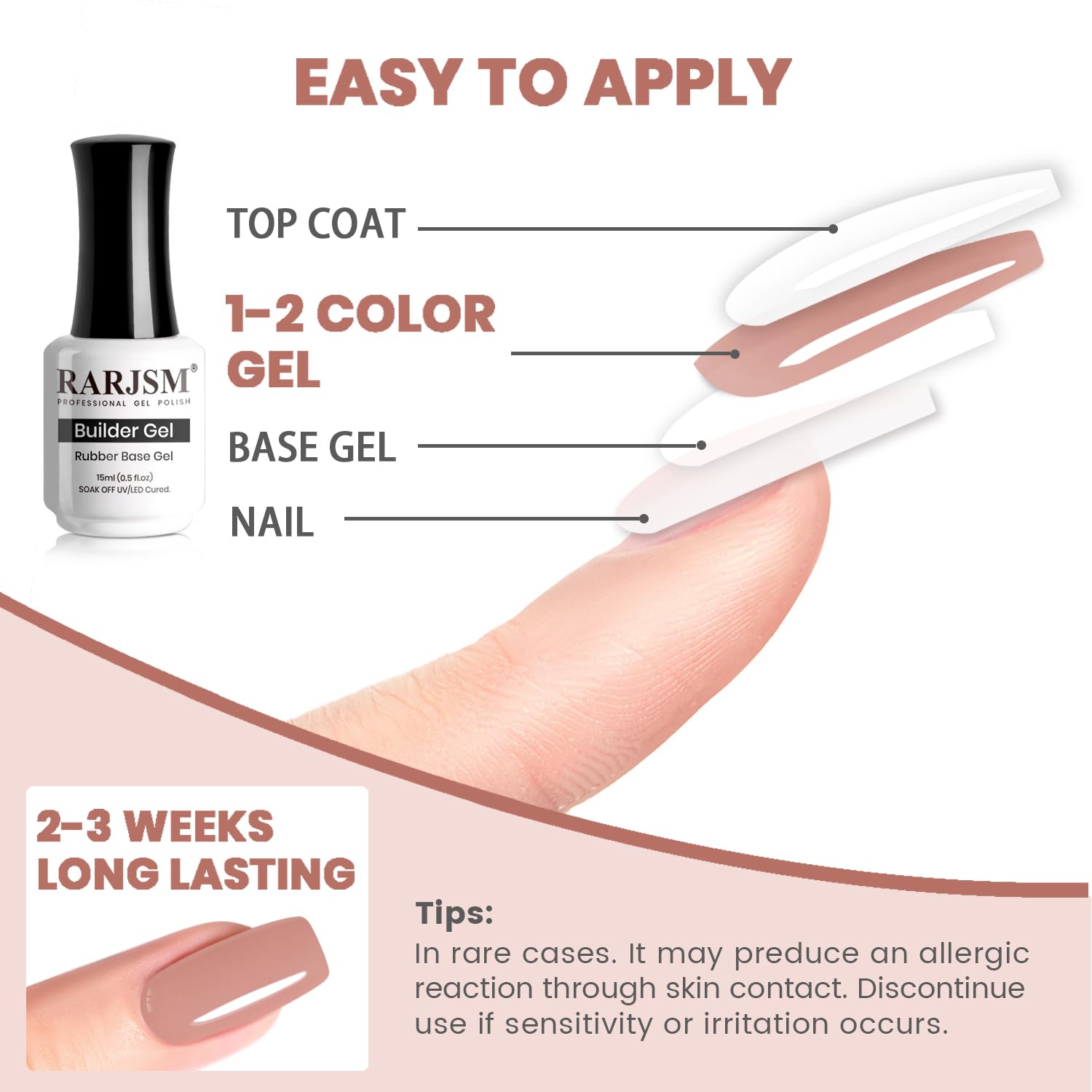 RARJSM base coat underlayer improving adhesion for color gel.
