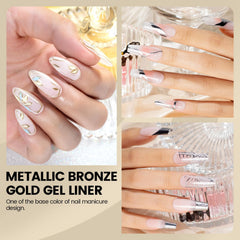 RARJSM Gel delineador con efecto cromo plata y brillo reflectante.