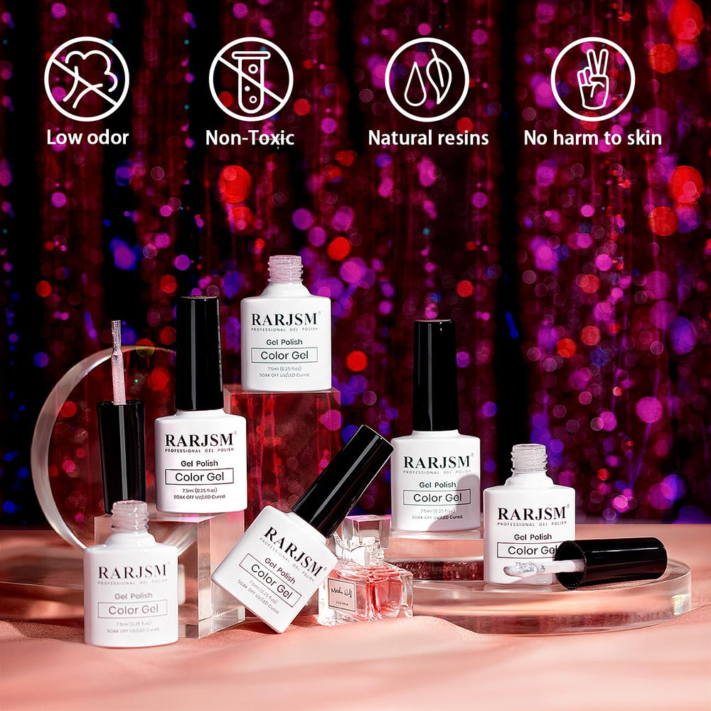 RARJSM gel neutro con purpurina iridiscente para uñas brillantes