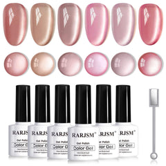 Esmalte ojo de gato nude de RARJSM con efecto cerámico brillante para uñas