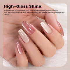 Esmalte ojo de gato rosado claro de RARJSM, brillo suave y elegante