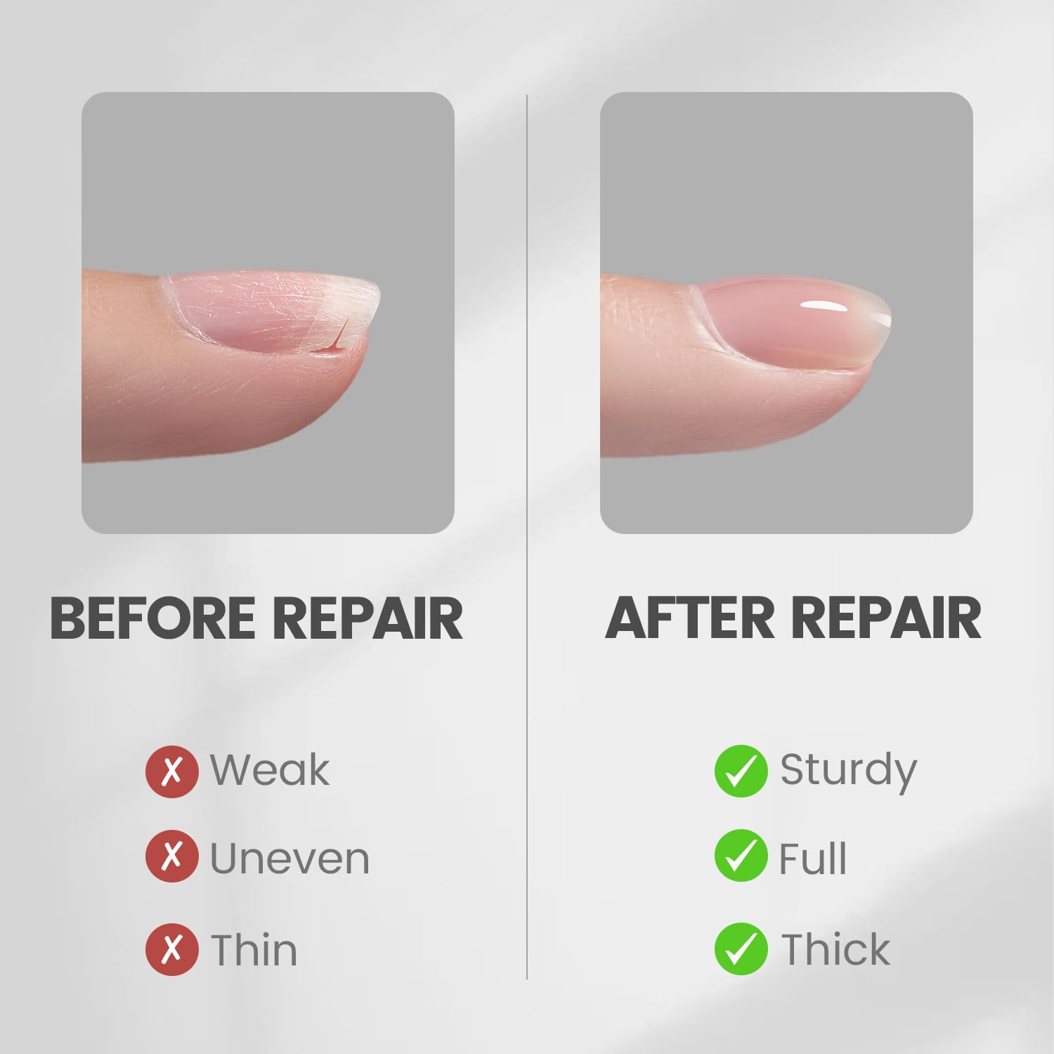 Gel claro RARJSM para extension de uñas con fibra de vidrio.