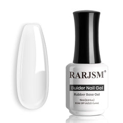 RARJSM clear base gel bottle close-up for a strong base coat