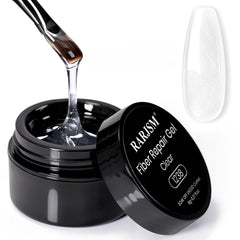 Gel de reparacion de uñas con fibra de vidrio clara para reparaciones discretas.