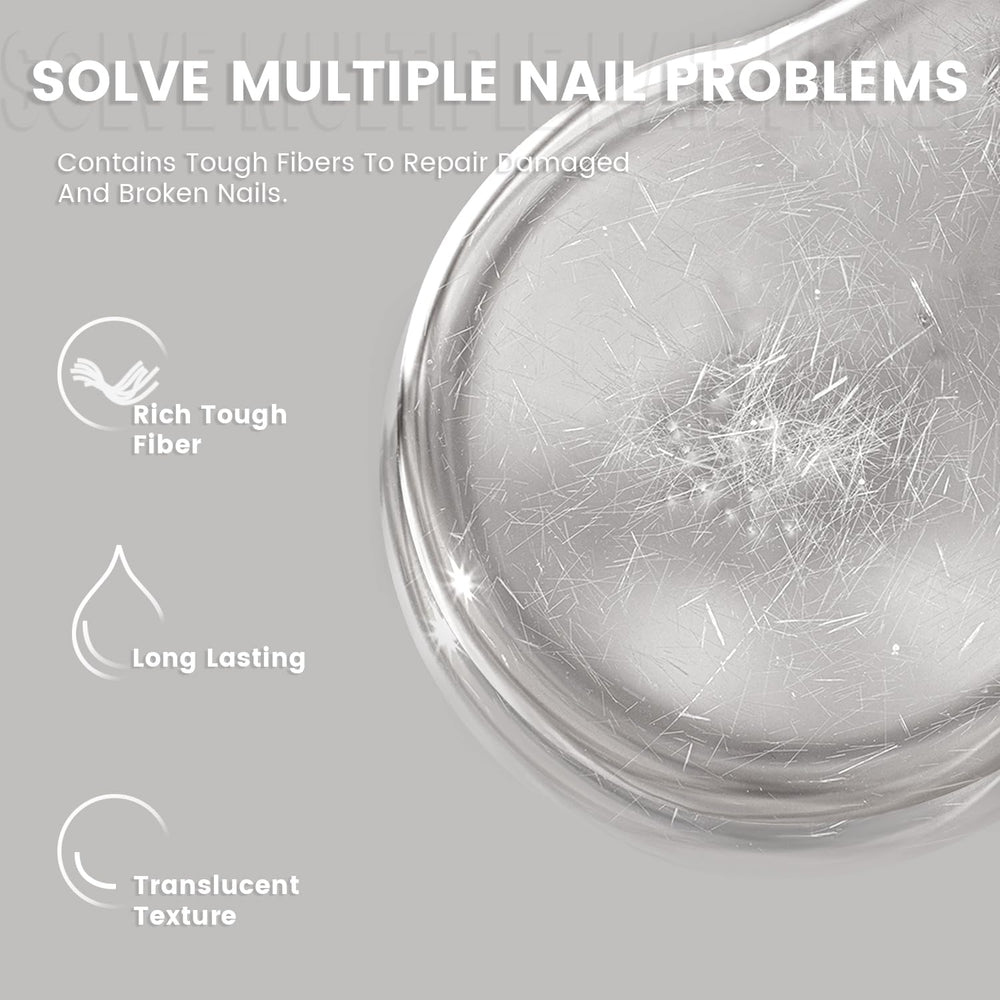 Gel transparente de base RARJSM para uñas que permite arte duradero.