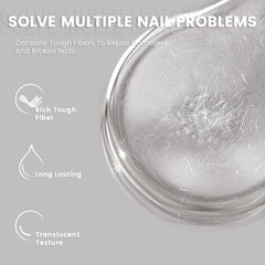 Gel transparente de base RARJSM para uñas que permite arte duradero.