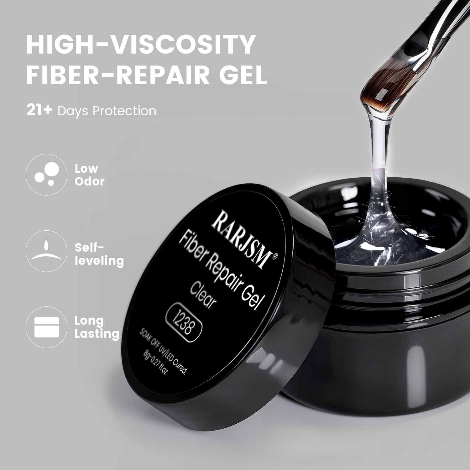 Gel RARJSM UV LED curado para uso en casa o salon.