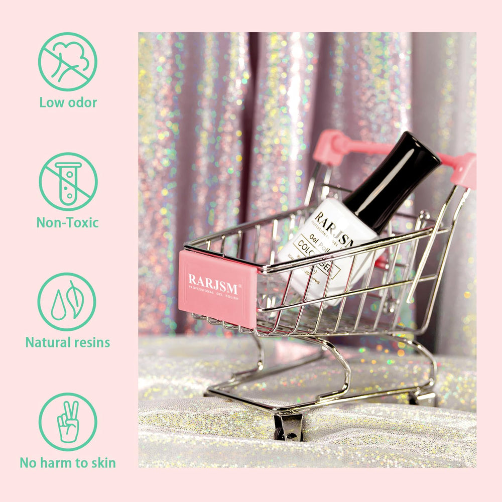 RARJSM Glitter Gel Cura LED/UV: curado rápido para uñas brillantes